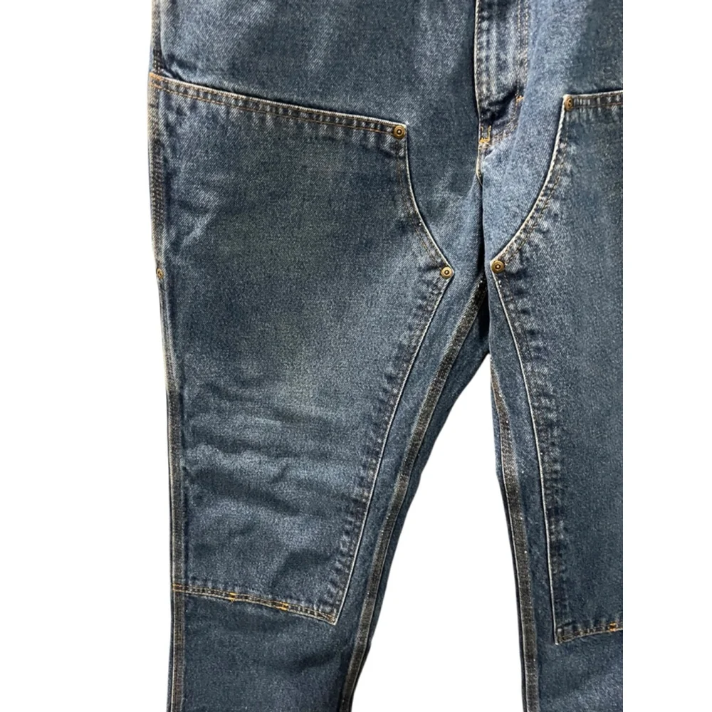 VTG 90's Key Western Double Knee Carpenter Cargo Jeans Size 36x30 Denim Blue
